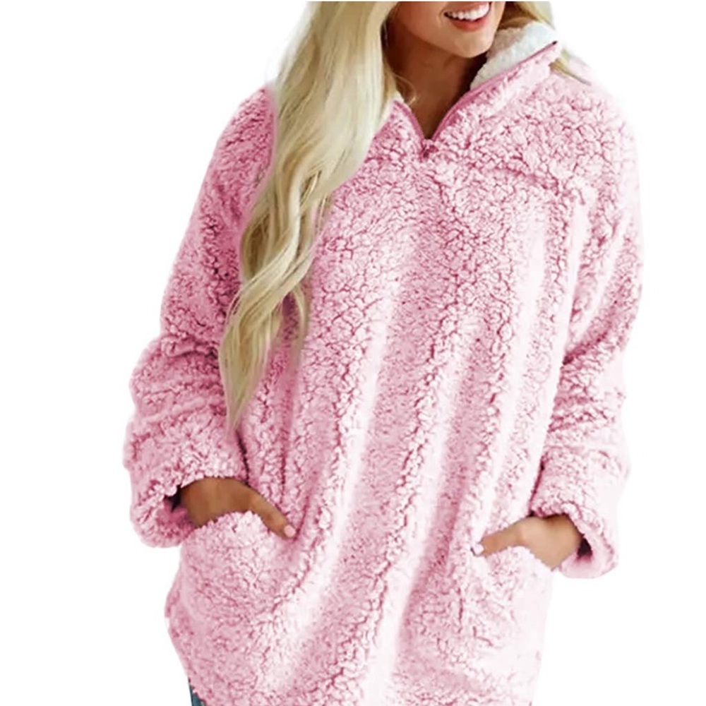 Pink Sherpa Sweater